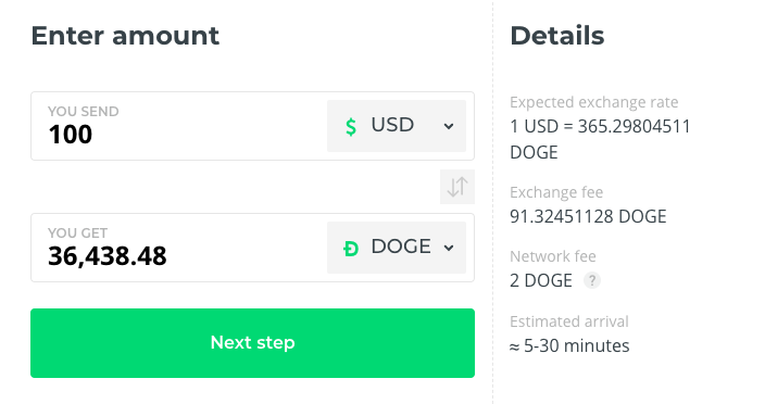 Buy Doge coins at Best Rate