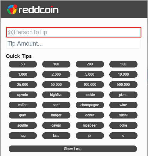 Reddcoin tip platform