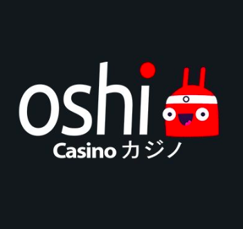 oshi casino logo with a japan creature on it and the name of the bitcoin casino