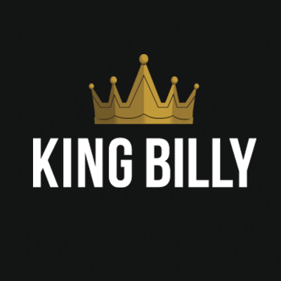 king billy casino logo with a gold crown on it