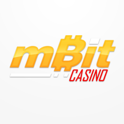 mbit casino logo in yellow and red colors